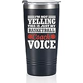 Onebttl Basketball Coach Gifts, Funny Gift Idea for Appreciation, Christmas, Birthday, 20oz Stainless Steel Insulated Travel Mug - I'm Not Yelling