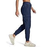MAGCOMSEN Womens Cargo Joggers Lightweight Quick Dry Hiking Pants UPF 50 Athletic Workout Travel Casual Zipper Pockets