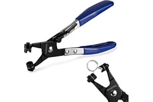 WORKPRO Hose Clamp Pliers, Hose Clamp Tool with Swivel Flat Band for Removal and Installation of Spring Hose Clamps, for Automotive Fuel Oil Water Hose