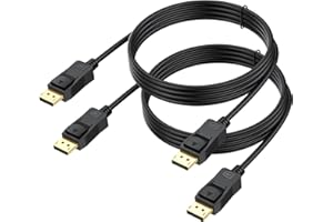 UVOOI DisplayPort Cable 6FT 2-Pack, DP to DP Cable 4K@60Hz, 1440p@144Hz/165Hz Display Port Cord for Monitor, Computer, Laptop, PC, Graphics Card