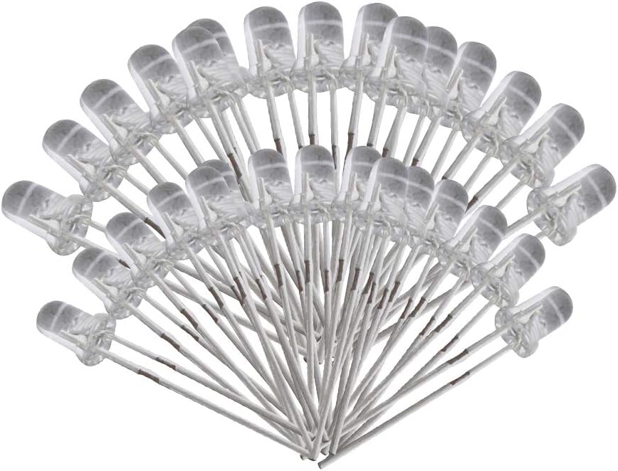 Othmro 3mm Purple 2pin LED Diode Lights Clear Round Transparent 20mA Super Bright Lighting Bulb Lamps Electronics Components Light Emitting Diodes 200 pcs