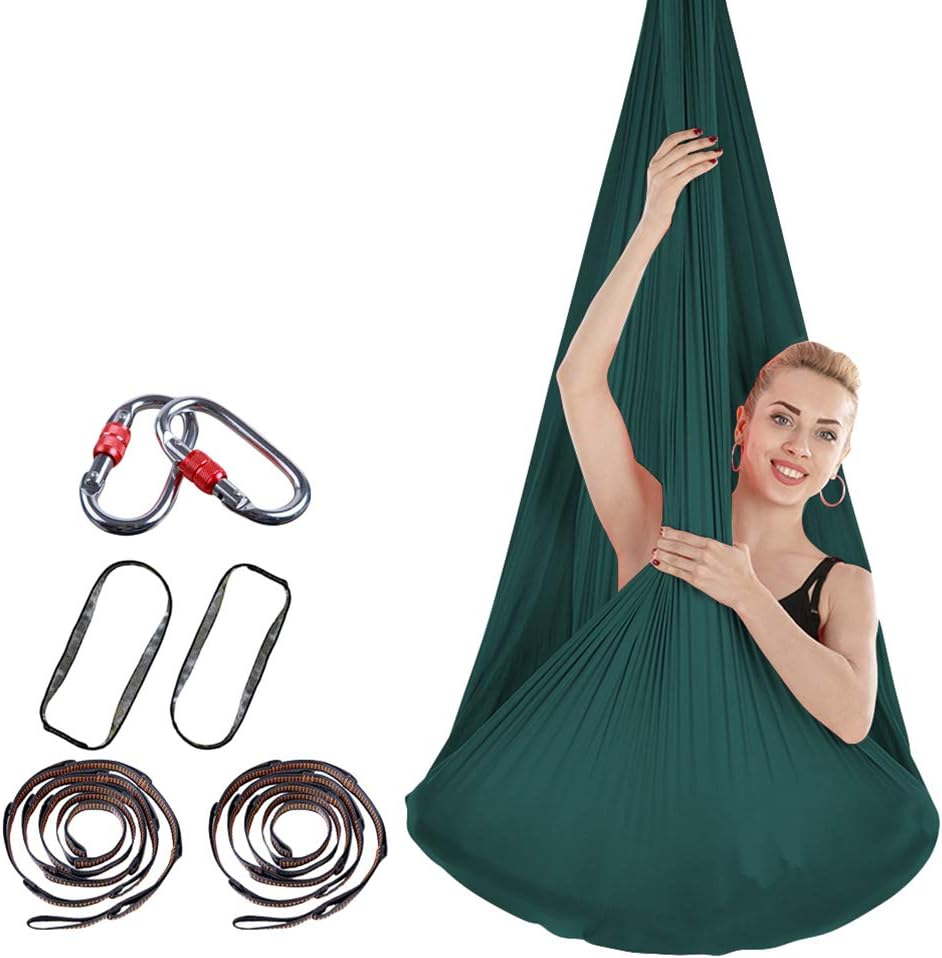 ZKOOO Aerial Yoga Hammock Trapeze Sling Nylon Yoga Swing Set Anti-gravity Yoga Inversion Exercises