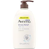 Aveeno Stress Relief Body Wash for Women, Calming Lavender Scent & Prebiotic Oat, Cleanser for Sensitive Dry Skin, Paraben, Dye & Soap-Free, 33 Fl Oz