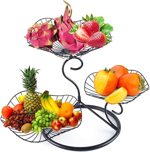 XNDCYX Cesta Fruta Metal Fruteros De Cocina 3 Pisos Multiuso Soporte De