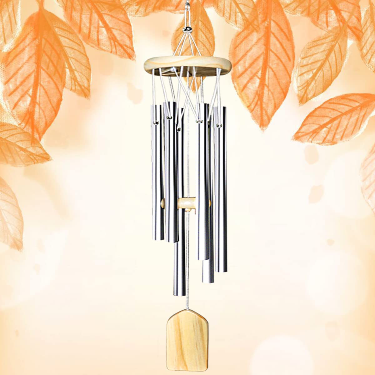 QMAHA Outdoor Wind Chimes, Metal 6 Tubes Wind Chimes for Outdoor Hanging, Decorative Wind Chimes for Balcony, Garden,65 cm