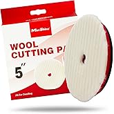 Maxshine 5” Universal Wool Buffing & Polishing Pad for Cutting | 100% Natural Wool with Hook & Loop Backing | DA Polisher Compatible | Professional Pad for Heavy Defect Removal & Paint Correction