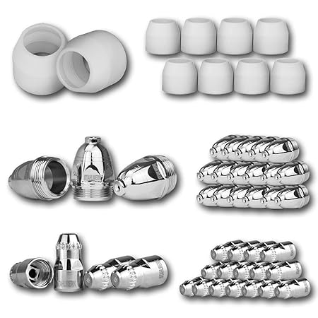 STAHLWERK P-80 Plasmazubehör Verschleißtele, Plasmadüsen + Elektroden + Keramikkappen für P-80 CUT Plasmaschneider-Brenner, S