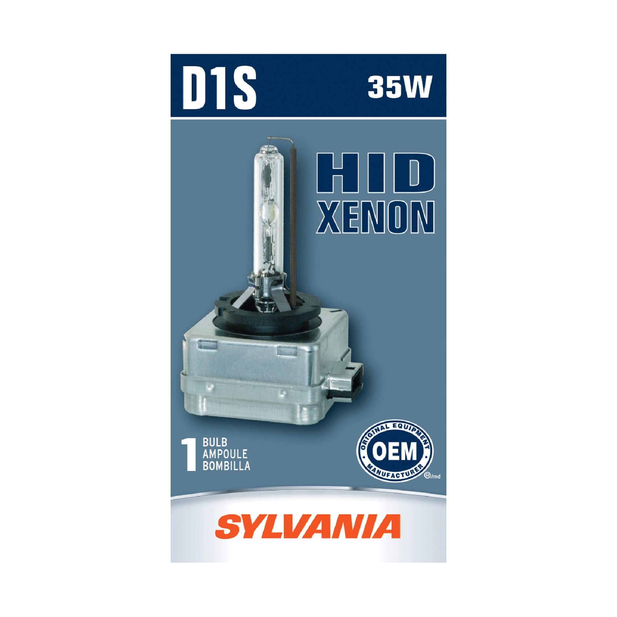 Photo 1 of SYLVANIA - D1S Basic HID (High Intensity Discharge) Headlight Bulb - High Performance Bright, White, and Durable Lamp (Contains 1 Bulb)
