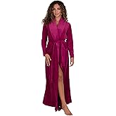 Be Relax Terry Velour Robe - Made of Polyester, Shawl Collar Robe with Belt & Side Pockets, Soft & Warm Bathrobe for Women