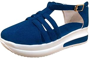 Cathalem Summer Sandals for Women 2024 Casual Closed Toe Sandals Ankle Strap Closed Toe Espadrilles Wedge Sandals