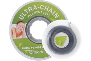 faruijie Colourful Elastic Power Chain for Braces Dental Orthodontic Powerchains 3 Sizes Ortho Rubber Band(Continuous,Black 9#)