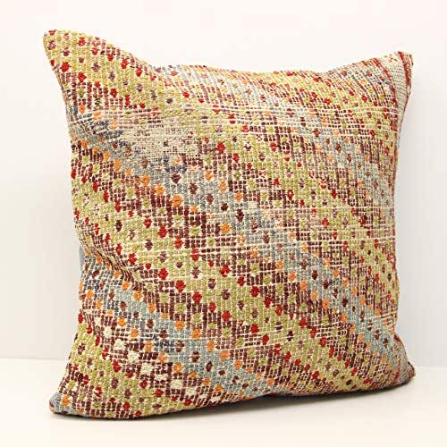 Huge Kilim pillow 24x24 inch (60x60 cm) Rustic Pillow cover