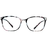 VisionGlobal Blue Light Blocking Glasses for Women, Anti Eyestrain, Computer Reading, TV Glasses, Stylish Square Frame, Anti Glare (Pink, +0.25 Magnification)