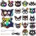 AUGSUN Scratch Art, 42pcs Animal Scratch Mask Rainbow Scratch Paper Mask Magic Scratch Paper Art for Kids