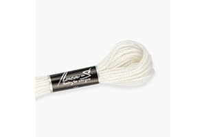 Luca-S Stranded Cotton Thread for Hand Embroidery, 8 Meter skeins, Color 444 / DMC 3865 / Anchor 2, Embroidery Floss, Cross Stitch Thread