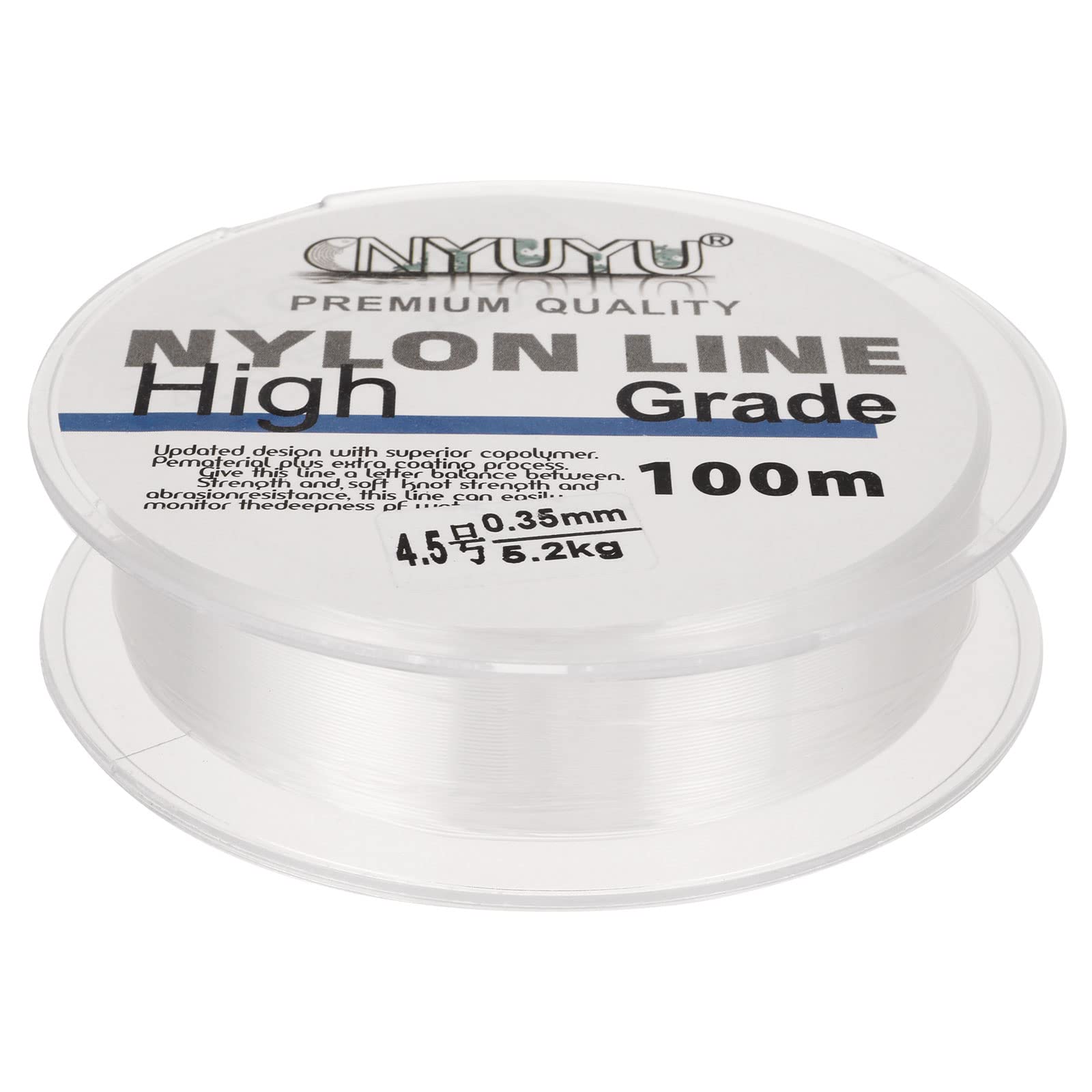 PATIKIL 328FT/109Yard 12lb Nylon Fishing Line, 4.5# Monofilament String Wire Fluorocarbon Coated for DIY Craft Hanging Decoration, Clear