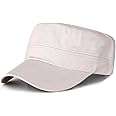 Cadet Army Cap Military Style Adjustable Flat Top Cap Unisex Basic Baseball Hat for Men Women