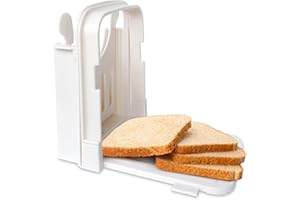 ELAICREE Bread Slicer for Homemade Bread, Foldable Plastic Bread Slicer Machine, Compact Bread Slicing Guide 3 Sizes Bread Loaf Slicer Thin Bread Cutter, Manual Bread Slicer for Kitchen