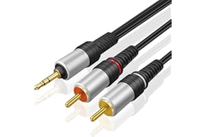 TNP 3.5mm to RCA Audio Cable - 10 Feet Gold Plated HiFi Sound Aux to RCA Cable Male to Male Stereo Audio Adapter Cable - 1/8 