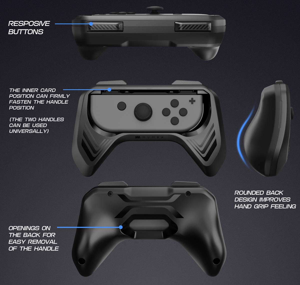 Ergonomic Grip for Nintendo Switch JoyCon Switch Controller Grip Handle