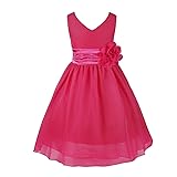 YiZYiF Kids Big Girls Double V Neck Flower Dress