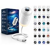 Galaxy Ocean Star Projector Night Light with 24 Projection Films | 360&deg; Flexible Gooseneck, USB Powered, Touch &amp; Rotation Control, 24 Film Slides Included, Bedroom Ambiance
