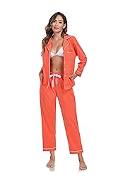 COLORFULLEAF Women's 100% Cotton Long Sleeve Pajama