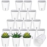 mekueeex 20 Pcs 3 Inch Self Watering Pots Self Watering Planters for Indoor Plants Plastic Self Watering Plant Pot Garden Flower Pots with Water Level Indicator Vents for Herbs 