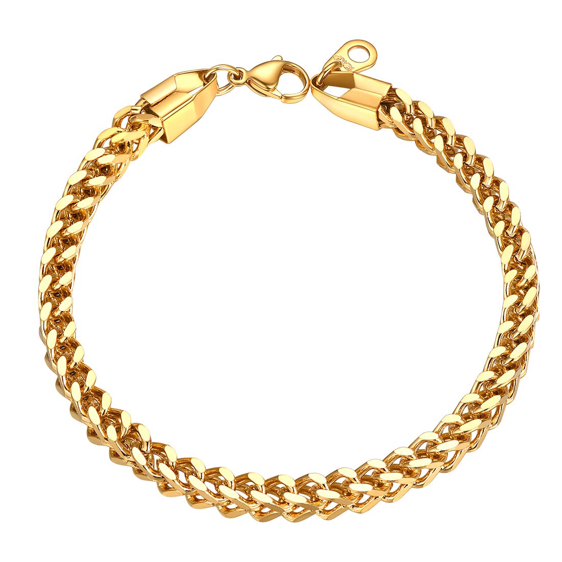 U7 Gold Bracelets for Men Hip Hop Teenage Boy Hand Chain Mens Bracelet