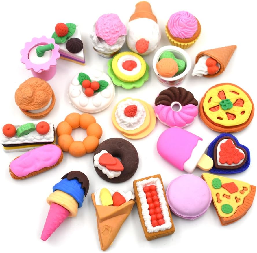 CHQHQ Pencil Erasers Food Cake Erasers Puzzle Best For Party Birthday