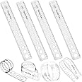 30CM/12inch Unbreakable Clear Rulers Dual Scale Bendable Flexible Rubber Rulers Transparent Shatterproof Straight Plastic Ruler,12 In Flexi Folding Rulers School,Classroom,or Office Kids/Adults(4PCS)