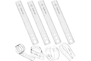 ANZMTOSN 30CM/12inch Unbreakable Clear Rulers Dual Scale Bendable Flexible Rubber Rulers Transparent Shatterproof Straight Plastic Ruler,12 in Flexi Folding Rulers School,Classroom,or Office Kids/Adults(4PCS)