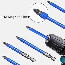 Piutouyar 7Pcs Magnetic Anti-Slip Drill Bit, PH2