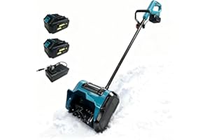 10-Inch Cordless Snow Shovel, 21V Battery Snow Blower with 2X 4.0Ah Batteries & Charger, 6-Inch Depth,20FT Throw Distance Ele