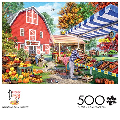 Buffalo Games - Dominic Davison - Grandpa's Farm Market - 500 Piece Jigsaw Puzzle for Adults - Challenging Puzzle Perfect for Game Nights - Finished Puzzle Size is 21.25 x 15.00