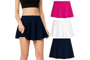 BEAT STREET BASICS Beat Street Girls Active Skirt - 3 Pack Athletic Skort with Built-in Lining Shorts for Tennis, Golf, Running - Made in USA