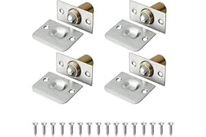 WOOCH Closet Door Ball Catch, Stainless Steel Adjustable Door Ball Catch Hardware for Door, Cabinet, Closet, Kitchen (Brushed Satin Finish 4 Pack)