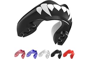SAFEJAWZ Mouthguard for Braces, One Size Re-Mouldable Strapless with Case for Boxing, Basketball, Football, MMA, Martial Arts