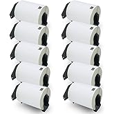 BETCKEY - Compatible Shipping Labels Replacement for Brother DK-1247 (4.07 in x 6.4 in), Use with Brother QL Label Printers [10 Rolls/1800 Labels]