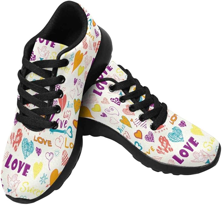tennis shoes with hearts on them