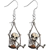 Halloween Earrings for Women Dangle,Cute Halloween Gifts for Women,Scary Skull Drop Earrings