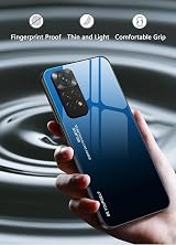 GOGME Case for Xiaomi Redmi Note 11S 11 4G, Gradient Tempered Glass Back TPU view 3