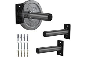 TOLPASSA Weight Plate Holder - 330LB Capacity Wall Mounted Weight Plate Rack for 2" Olympic Plates, Weight Plate Storage with Protective Rubber Pads, Heavy Duty Steel, Space Saving Home Gym Storage