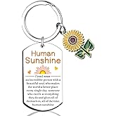 UIWIHHP Human Sunshine Gifts for Women Sunflower Keychain Thank You Appreciation Valentines Day Gifts for Coworkers Leader Teacher Mental Health Gift Ideas Motivational Sunflower Gift for Women