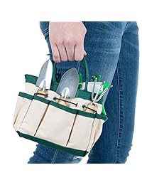 Pure Jardín 8 Piece Herramienta de jardín y bolsa Set