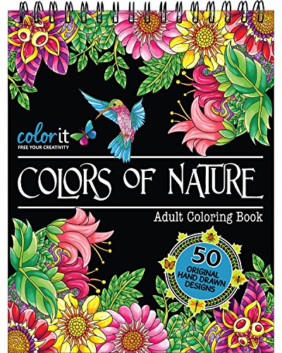 ColorIt Colors of Nature Adult Coloring Book - Features 50 Original