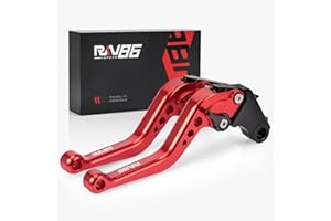 RKV86 Motorcycle Brake Clutch Levers Short for Honda CBR500R/CB500F/X (13-21), CB400F/CB400R (13-20), Grom MSX (14-23), CBR250R (11-15), CBR300R/ CB300F/ CB300FA (14-21), Monkey 125 (18-21) Red