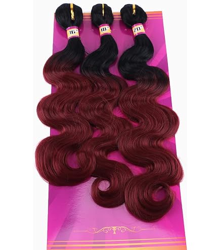3 bundles of 2tone burgundy hair extensions *NWT* Amazon.com : Burgundy Human Hair Bundles Red Ombre Tow Tone  main image 3