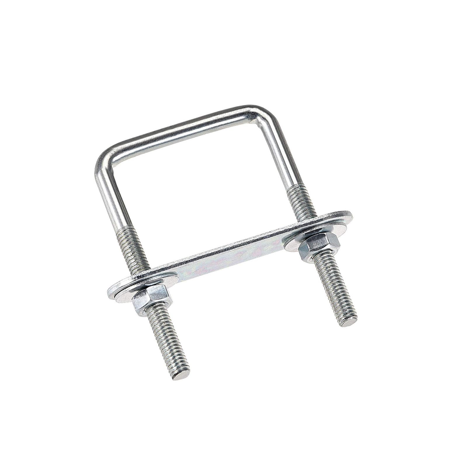 TA-VIGOR 4 sets M6 Square U-Bolts, 42mm Inner Width 70mm Length Steel U-Bolts with Nut, Plate, Washer for Attaching Piping Conduit Cable Tube Brackets Boat Trailer