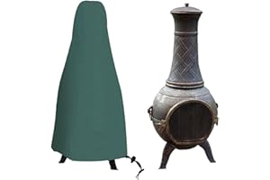 7Queen Outdoor Patio Chiminea Caps, Protective Chiminea Covers Waterproof, Fire Pit Heater Cover, Outdoor Patio Chiminea Covers (Green Large Size)